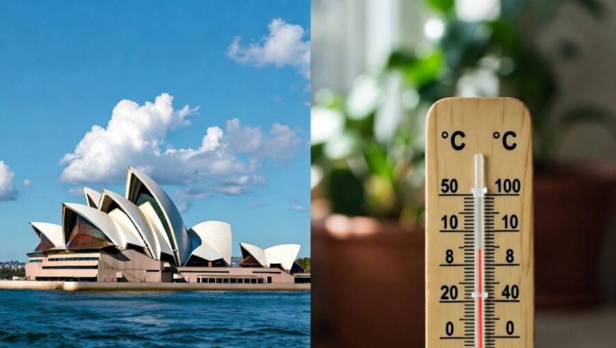 Sydney winter weather comparison chart showing July temperatures